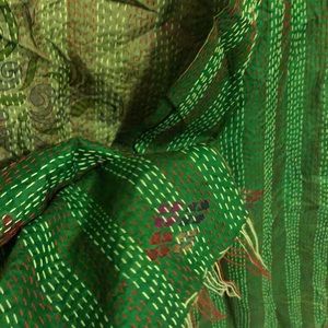 NWOT Gorgeous silk and kantha stitching scarf